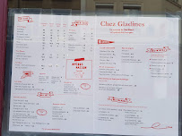 Menu / carte de Chez Gladines Butte aux cailles à Paris