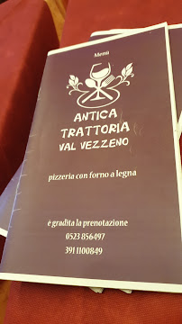 Carte du Antica Trattoria Val Vezzeno à Gropparello