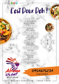 Menu / carte de African Do Eat à Paris
