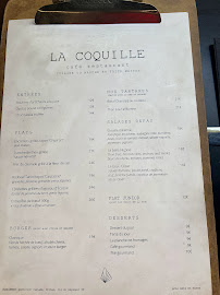 Menu / carte de La Coquille à Montpellier