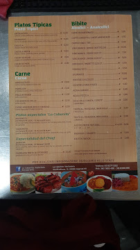 Menu du La cabañita machaleña à Segrate