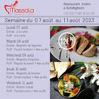 Carte du Le Massala Restaurant Indien à Schiltigheim