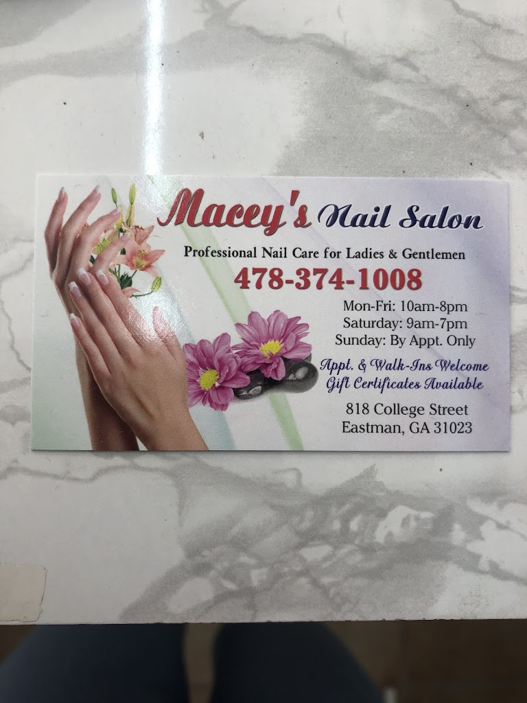 Macey’s nail salon Eastman, GA 31023 Services and Reviews