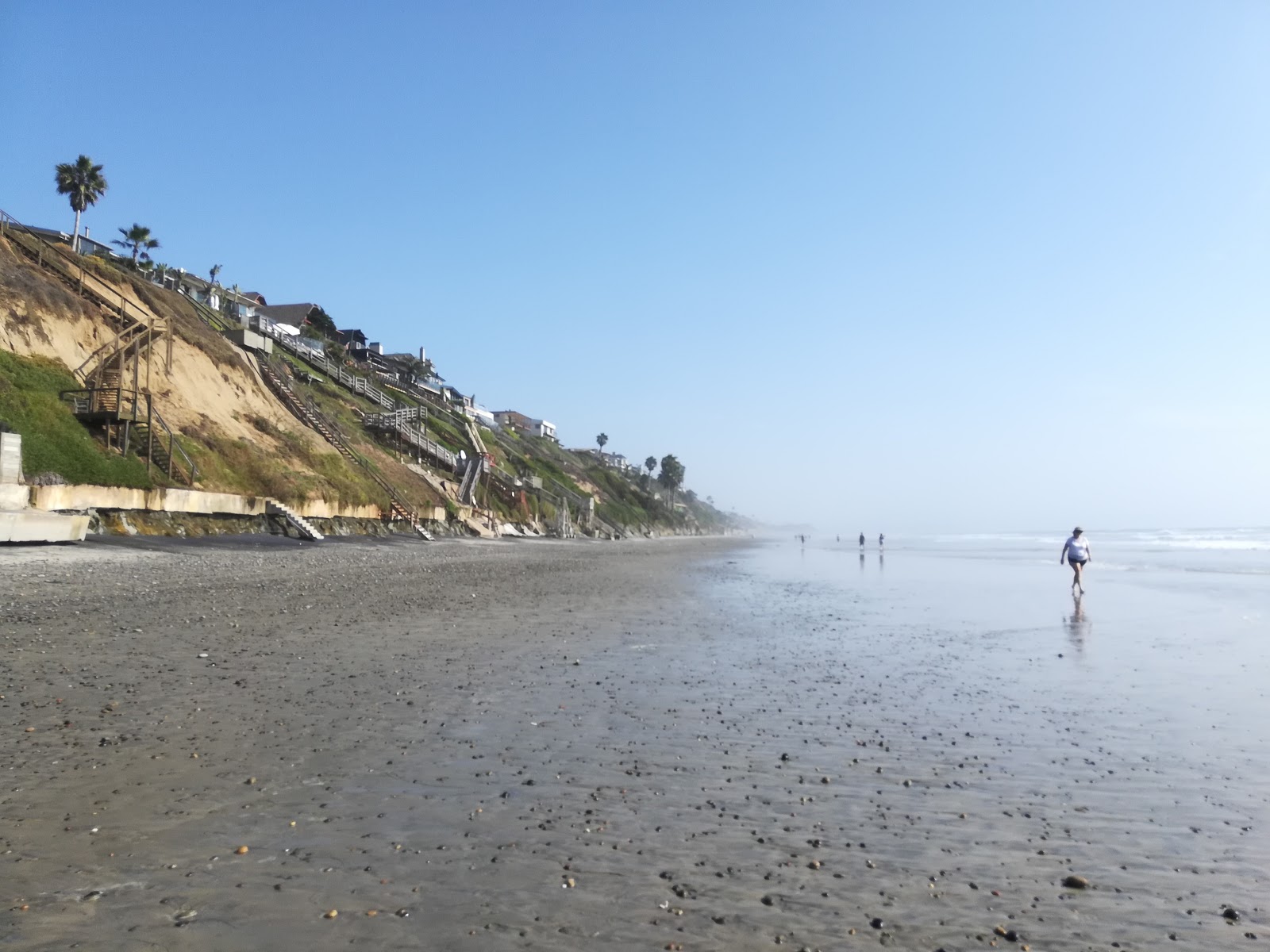 Encinitas beach的照片 带有明亮的沙子表面