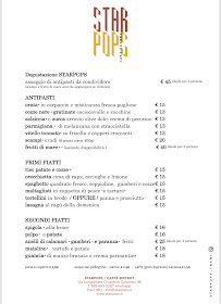 Menu du STARPOPS - l’osteria di Casa Sgarra à Trani