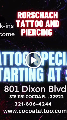 Explore small warrior tattoo ideas, creative tattoo ideas in Cocoa, available at Rorschach Tattoo Shop and Piercing Studio