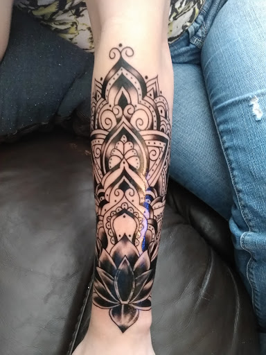 Explore small thigh tattoo ideas, creative tattoo ideas in Gadsden, available at Sacred Art Tattoo Company