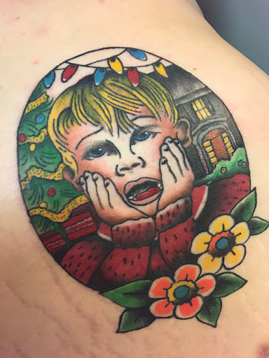 Explore tim burton tattoo sleeve ideas, creative tattoo ideas in Owensboro, available at BnB Tattoos & Piercings