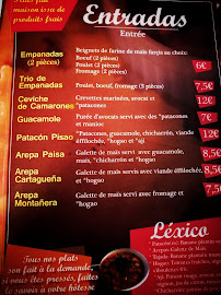 Mi Ranchito Paisa à Paris menu