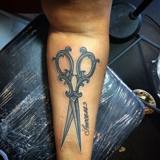 Explore mens patchwork tattoo ideas, creative tattoo ideas in Tucson, available at Sacred Art Tattoo Studio