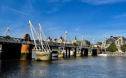 Hungerford Bridge and Golden Jubilee Bridges London
