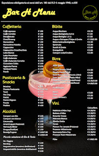 Menu / carte de Bar H caffetteria cocktail-bar à Condove