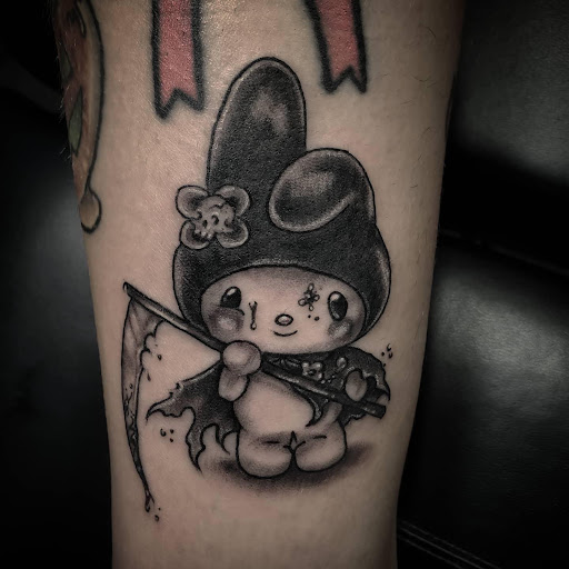 Explore violet tattoo ideas, creative tattoo ideas in Palm Harbor, available at Angry Owl Tattoo and Piercing