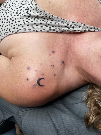 Explore domino tattoo ideas, creative tattoo ideas in Granville, available at Moody Manor