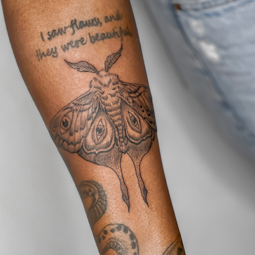 Explore double heart tattoo ideas, creative tattoo ideas in San Diego, available at Nothing Sacred Tattoo