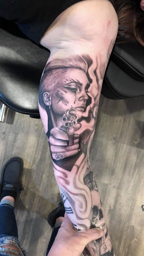 Explore gangster tattoo ideas, creative tattoo ideas in Mc Gregor, available at INKspiration Tattoo Studio