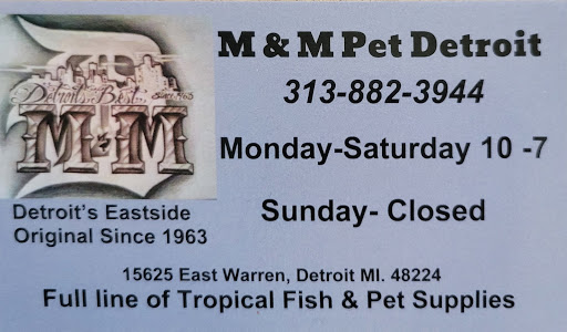 Pet Supply Store «M & M Pet Supplies Inc», reviews and photos, 15625 E Warren Ave, Detroit, MI 48224, USA