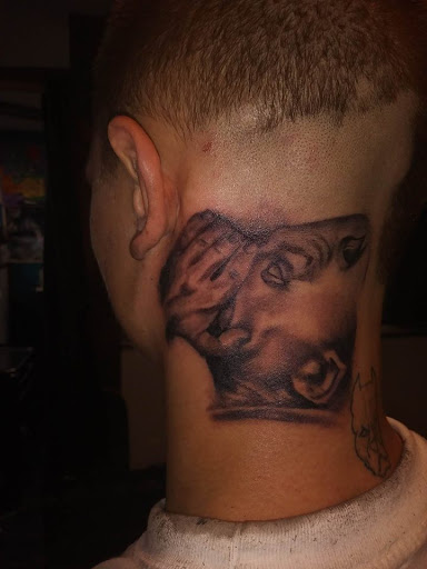 Explore crip tattoo ideas, creative tattoo ideas in Foley, available at Black Sheep Custom Tattoos and Piercings