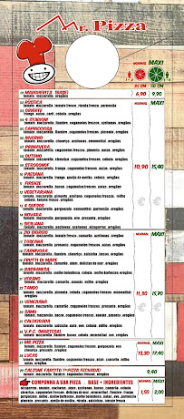 Menu du Mr.Pizza à Fátima