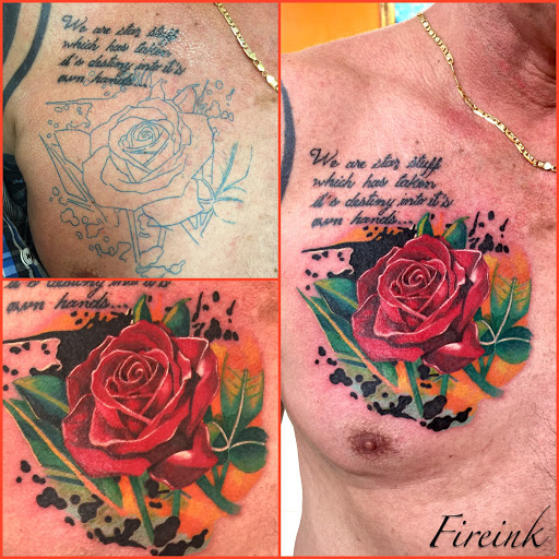 Find tattoo ideas on the chest for your next unique tattoo in Key Largo at Fire Ink Tattoo