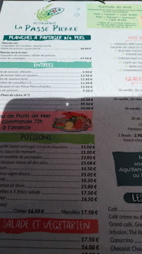 Restaurant de spécialités à base de poisson-pêcheur La Passe Pierre à Arras (le menu)