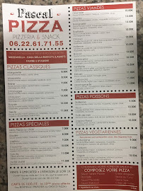 Menu / carte de Pascal Pizza à Blausasc
