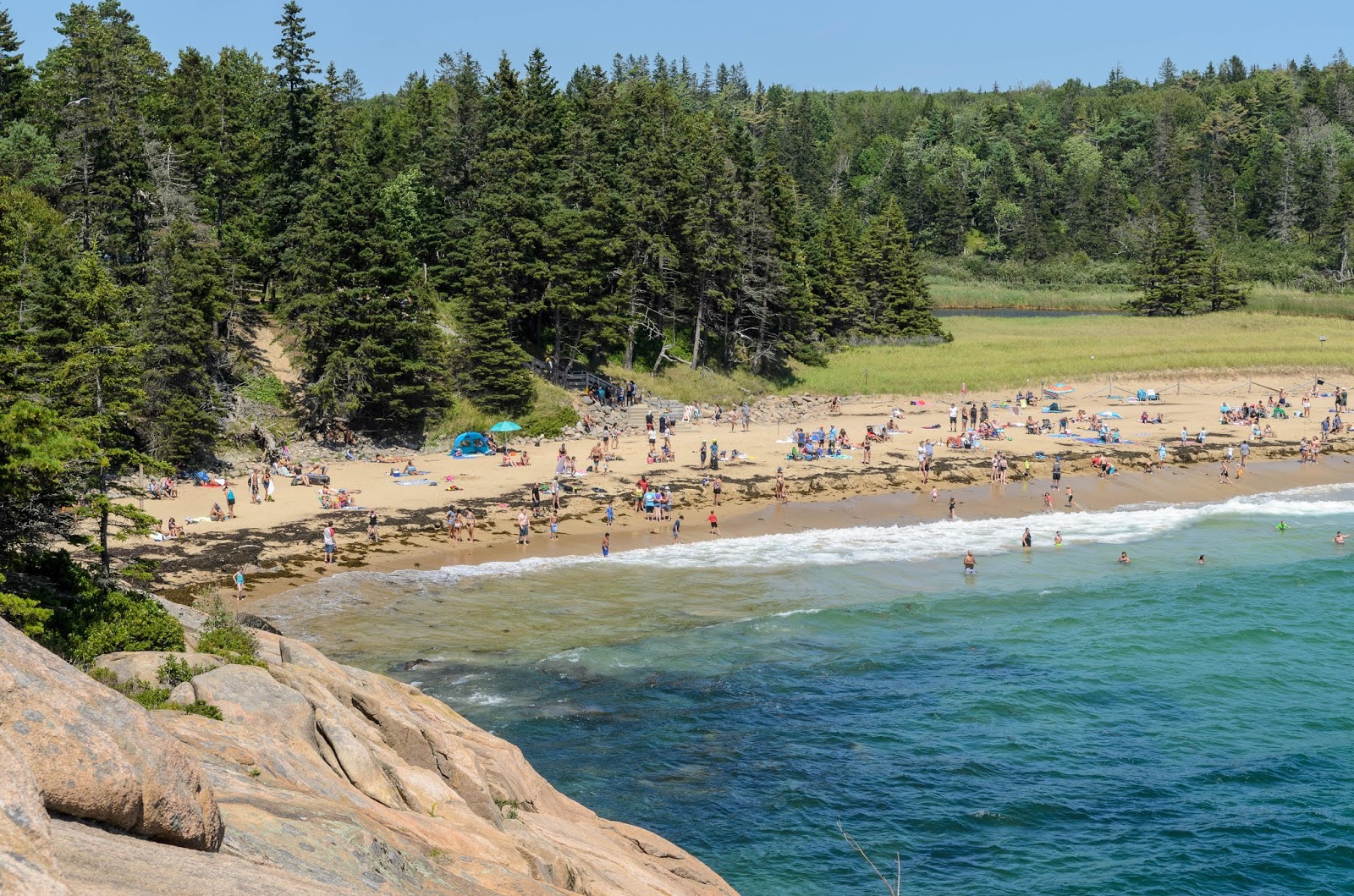 Spiaggia Sand beach (Bar Harbor, Maine) sulla mappa con foto e