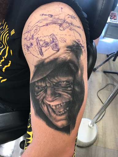 Explore lower half sleeve tattoo ideas for females, creative tattoo ideas in Channahon, available at Supersauce Tattoo Company