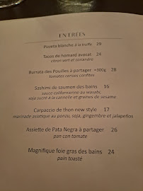 Les Bains de Montpellier à Montpellier menu