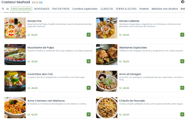 Teléfono de Costazul Seafood