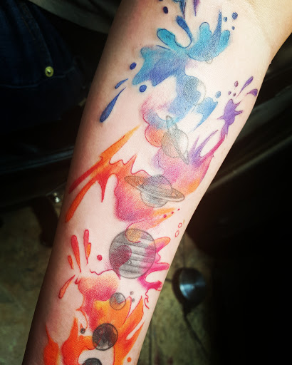 Explore love death and robots tattoo ideas, creative tattoo ideas in Calera, available at Tattoo Jungle