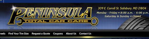 Auto Repair Shop «Peninsula Total Car Care», reviews and photos, 309 E Carroll St, Salisbury, MD 21804, USA