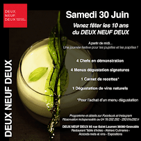 Carte du DEUX NEUF DEUX Restaurant-Ateliers Culinaires à Grenoble