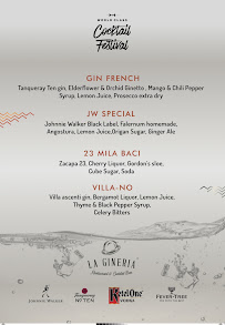 Menu / carte de La Gineria à Santa Maria di Sala