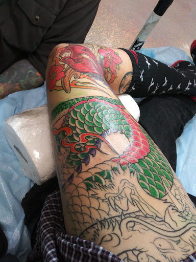 Explore mushroom tattoo ideas, creative tattoo ideas in Houston, available at The Neon Jackal Tattoo