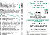 Menu du Adams Alte Scheune à Ludwigshafen
