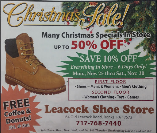 Shoe Store «Leacock Shoe Store», reviews and photos, 64 Old Leacock Rd, Ronks, PA 17572, USA