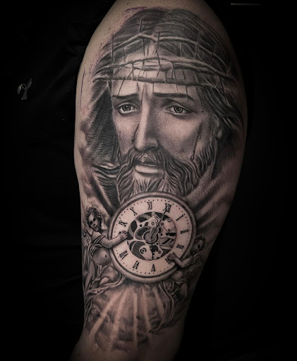 Explore tattoo sleeves for men ideas, creative tattoo ideas in Goose Creek, available at Red Kirin Tattoo