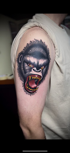 Explore elephant thigh tattoo ideas, creative tattoo ideas in Chaffee, available at Old Gold Tattoo