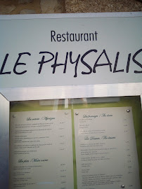 Le Physalis Restaurant à Tavel carte