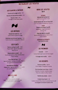 Menu du LES VOÛTES Restaurant & Live Music à Caluire-et-Cuire