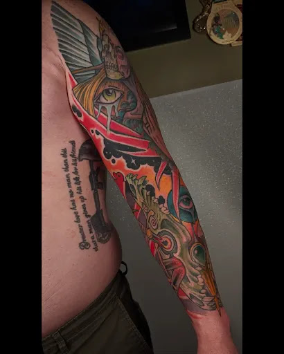 Explore bodybuilding tattoo ideas, creative tattoo ideas in Kent, available at Defiance Tattoos