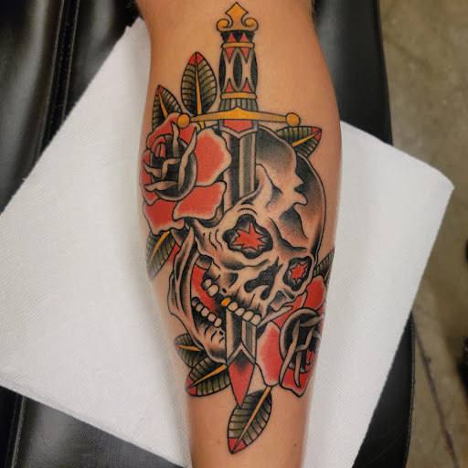 Explore unique side thigh tattoo ideas, creative tattoo ideas in Painesville, available at The Inkwell Tattoo Company