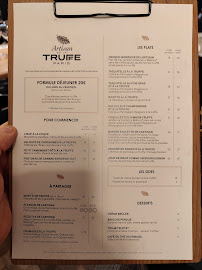 Restaurant Artisan de la Truffe à Paris - menu / carte