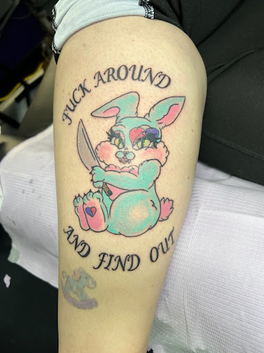 Explore rock music tattoo ideas, creative tattoo ideas in Spartanburg, available at Amethyst Tattoo Studio