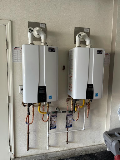 All tankless water heater and plumbing