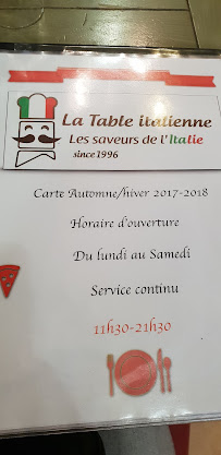 Restaurant italien LA TABLE ITALIENNE à Chambourcy (la carte)