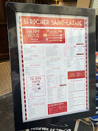 Le Rocher Saint-Lazare à Paris menu