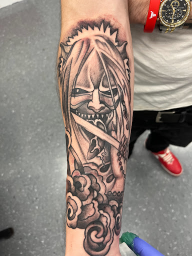 Explore cool arm sleeve tattoo ideas, creative tattoo ideas in La Vista, available at InkedUp Needles