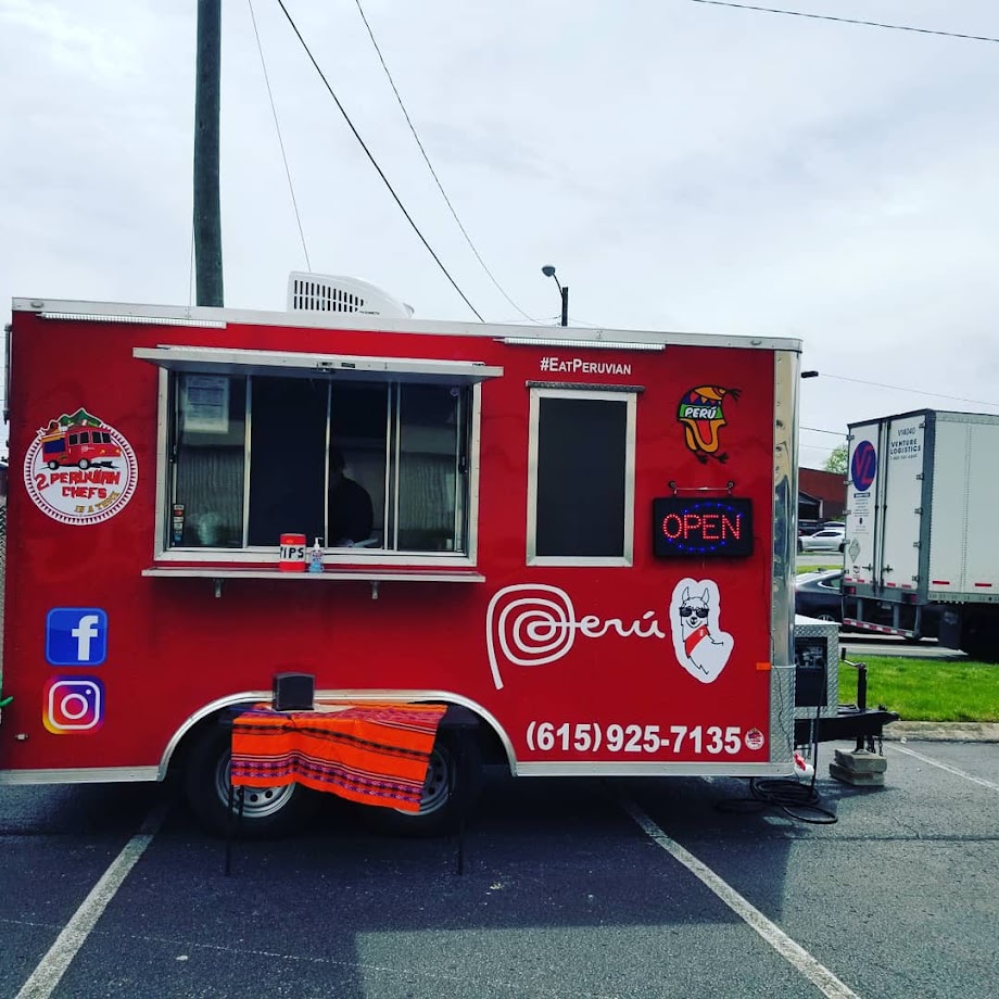 Two Peruvian chefs in a truck